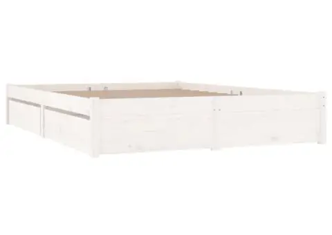 Cadru de pat cu sertare, alb, 140x200 cm - 3/5