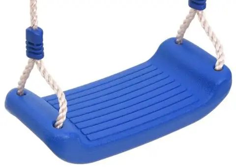 Scaune leagăn 2 buc. cu pietre de cățărare albastru polietilenă - 3/5