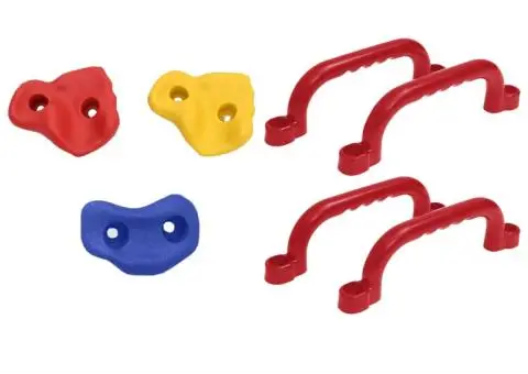 Scaune leagăn 2 buc. cu pietre de cățărare albastru polietilenă - 4/5