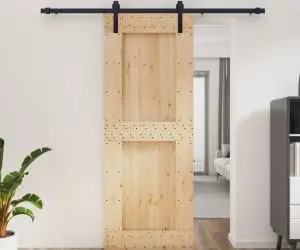 vidaXL Ușă glisantă cu set de feronerie 80x210 cm, lemn masiv de pin