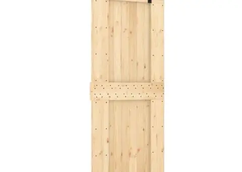 Ușă glisantă cu set de feronerie 80x210 cm, lemn masiv de pin - 2/5