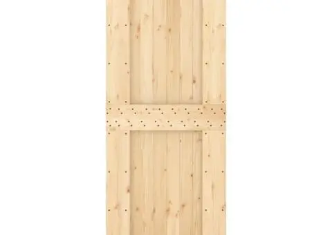 Ușă glisantă cu set de feronerie 80x210 cm, lemn masiv de pin - 4/5