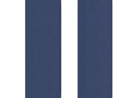 Tăblie de pat cu aripioare, albastru, 203x16x78/88 cm textil - 4/5