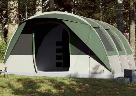 Cort de familie tunel pentru 7 persoane, verde, impermeabil - 1/5