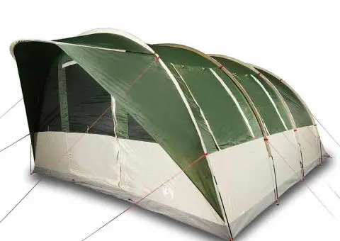 Cort de familie tunel pentru 7 persoane, verde, impermeabil - 4/5