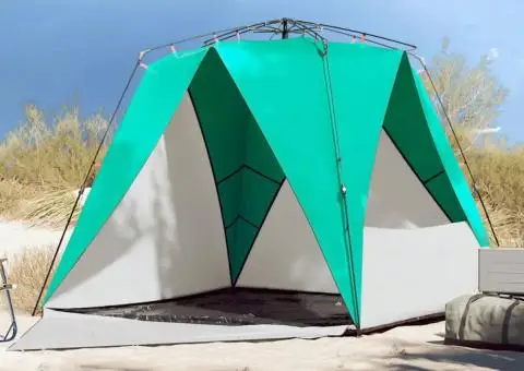 Cort camping 4 persoane verde marin impermeabil setare rapidă - 1/5