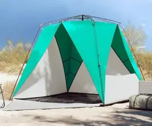 vidaXL Cort camping 4 persoane verde marin impermeabil setare rapidă