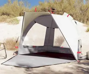 vidaXL Cort camping 2 persoane gri impermeabil setare rapidă