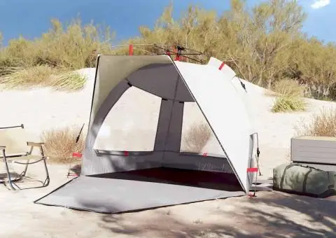 Cort camping 2 persoane gri impermeabil setare rapidă - 3/5