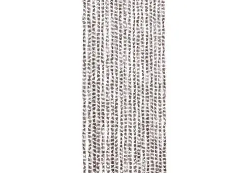 Perdea pentru insecte, gri taupe și alb, 56 x 185 cm, chenille - 2/5