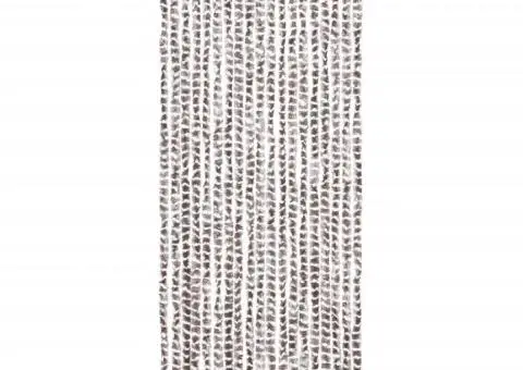 Perdea pentru insecte, gri taupe și alb, 56 x 185 cm, chenille - 3/5