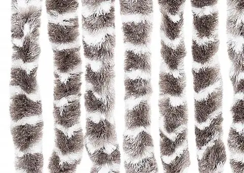 Perdea pentru insecte, gri taupe și alb, 56 x 185 cm, chenille - 5/5