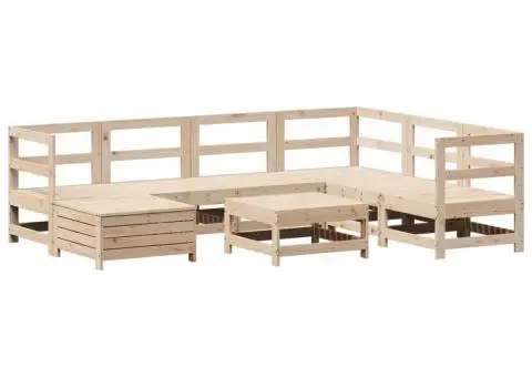 Set canapea de grădină, 8 piese, lemn masiv de pin - 2/5