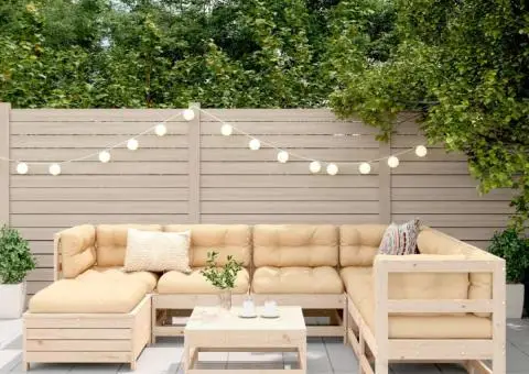 Set canapea de grădină, 8 piese, lemn masiv de pin - 3/5