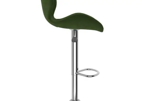 Scaune de bar, 2 buc., verde închis, catifea - 5/5