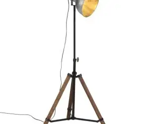 vidaXL Lampă de podea 25 W, argintiu vintage, 75x75x90-150 cm, E27