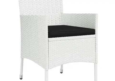 Set mobilier de grădină cu perne, 5 piese, alb, poliratan - 5/5