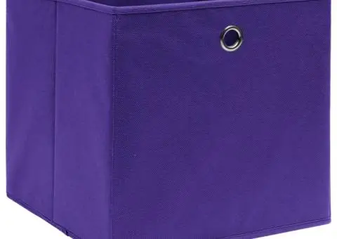 Cutii depozitare, 10 buc., violet, 32x32x32 cm, textil - 2/5