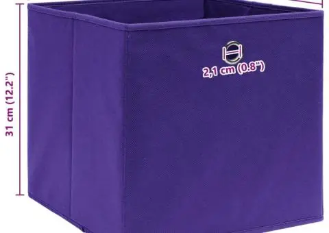 Cutii depozitare, 10 buc., violet, 32x32x32 cm, textil - 5/5