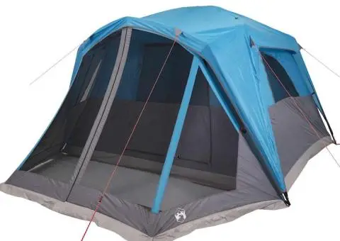 Cort de familie cu verandă 6 persoane, albastru, impermeabil - 5/5