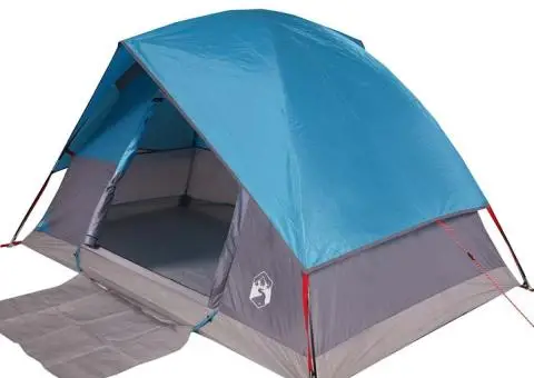 Cort de camping cupolă pentru 2 persoane, albastru, impermeabil - 5/5