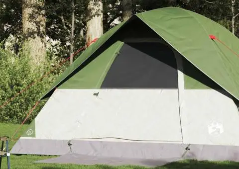 Cort de camping cupolă pentru 6 persoane, verde, impermeabil - 1/5