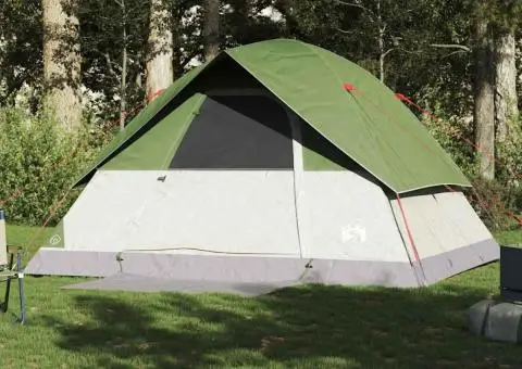 Cort de camping cupolă pentru 6 persoane, verde, impermeabil - 3/5