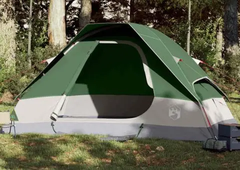 Cort de camping cupolă pentru 6 persoane, verde, impermeabil - 1/5