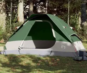 vidaXL Cort de camping cupolă pentru 6 persoane, verde, impermeabil