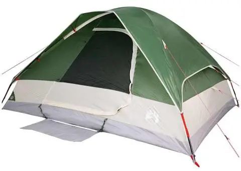 Cort de camping cupolă pentru 6 persoane, verde, impermeabil - 4/5