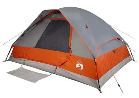 Cort de familie cupolă 6 persoane, gri/portocaliu, impermeabil - 4/5
