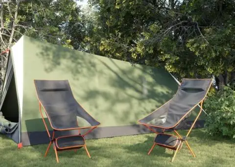 Scaune camping pliabile, 2 buc., negru, textil oxford /aluminiu - 3/5