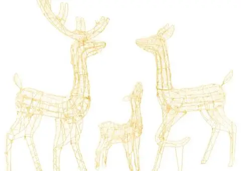 Decorațiune de Crăciun familie reni 300 LED-uri alb cald acril - 2/5