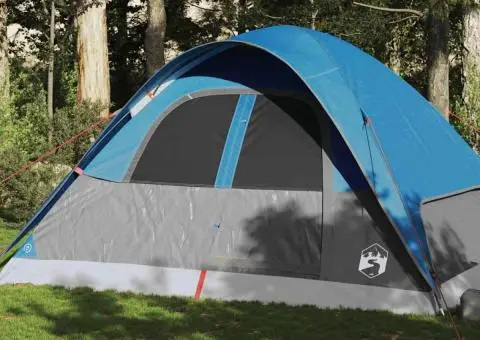 Cort de familie cupolă, 6 persoane, albastru, impermeabil - 1/5