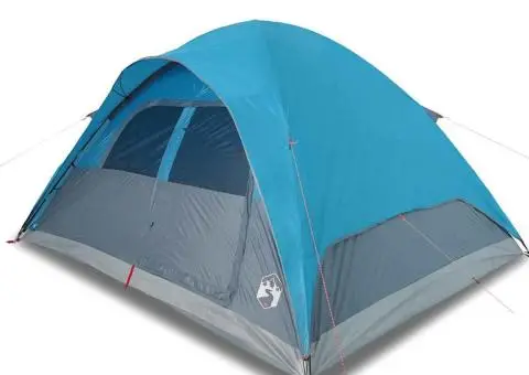 Cort de familie cupolă, 6 persoane, albastru, impermeabil - 2/5