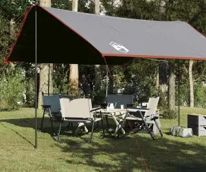 vidaXL Prelată de camping, portocaliu, 430x380x210 cm, impermeabilă