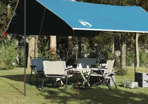 Prelată de camping, albastru, 460x305x210 cm, impermeabilă - 1/5