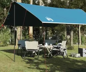vidaXL Prelată de camping, albastru, 460x305x210 cm, impermeabilă