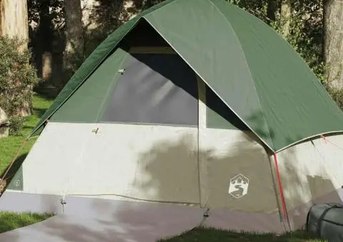 Cort de camping cupolă pentru 4 persoane, verde, impermeabil - 1/5