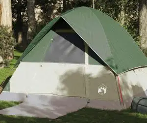 vidaXL Cort de camping cupolă pentru 4 persoane, verde, impermeabil