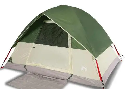 Cort de camping cupolă pentru 4 persoane, verde, impermeabil - 2/5