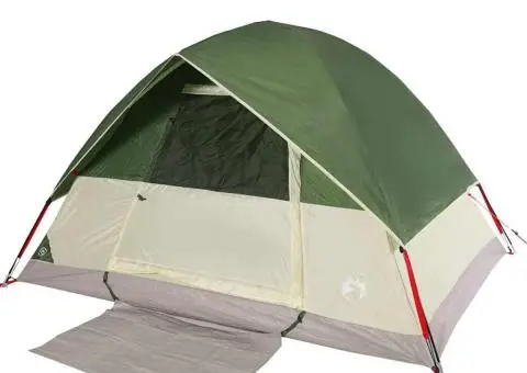 Cort de camping cupolă pentru 4 persoane, verde, impermeabil - 3/5