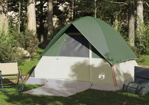 Cort de camping cupolă pentru 4 persoane, verde, impermeabil - 4/5