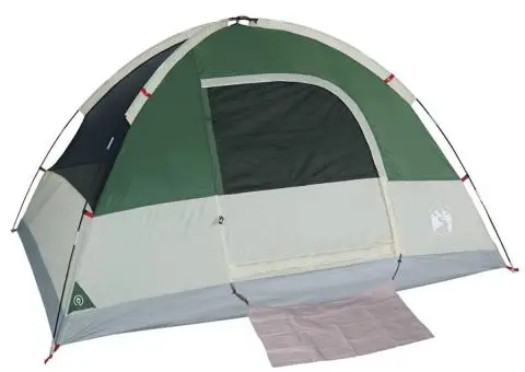 Cort de camping cupolă pentru 4 persoane, verde, impermeabil - 5/5