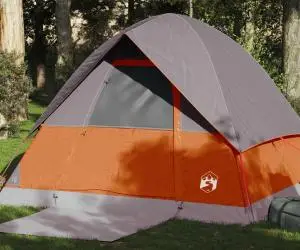 vidaXL Cort de camping pentru 4 persoane, portocaliu, impermeabil