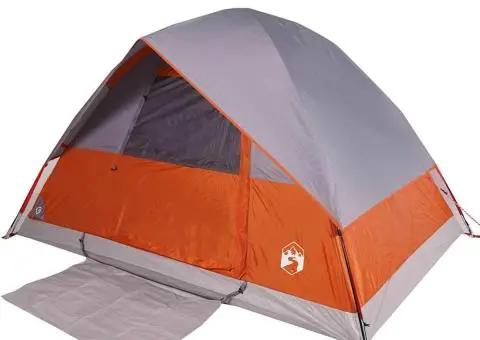 Cort de camping pentru 4 persoane, portocaliu, impermeabil - 3/5