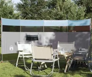 vidaXL Paravan de camping, albastru, 366x152x152 cm, impermeabil