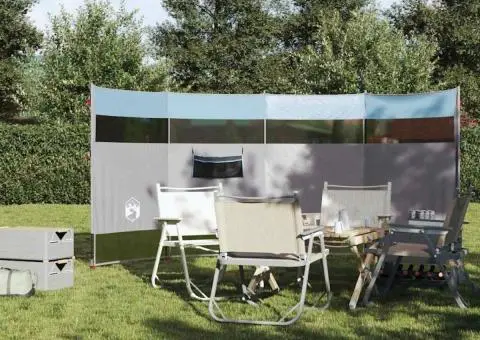 Paravan de camping, albastru, 366x152x152 cm, impermeabil - 3/5