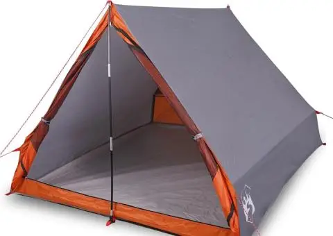 Cort camping cu cadru A 2 persoane, gri, impermeabil - 2/5