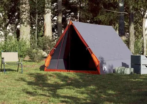 Cort camping cu cadru A 2 persoane, gri, impermeabil - 4/5